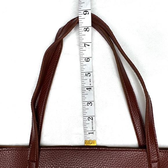 ❌SOLD❌ Vince Camuto Vegan Pebbled Faux Leather Tote Laptop Bag Brown Black - Picture 16 of 17